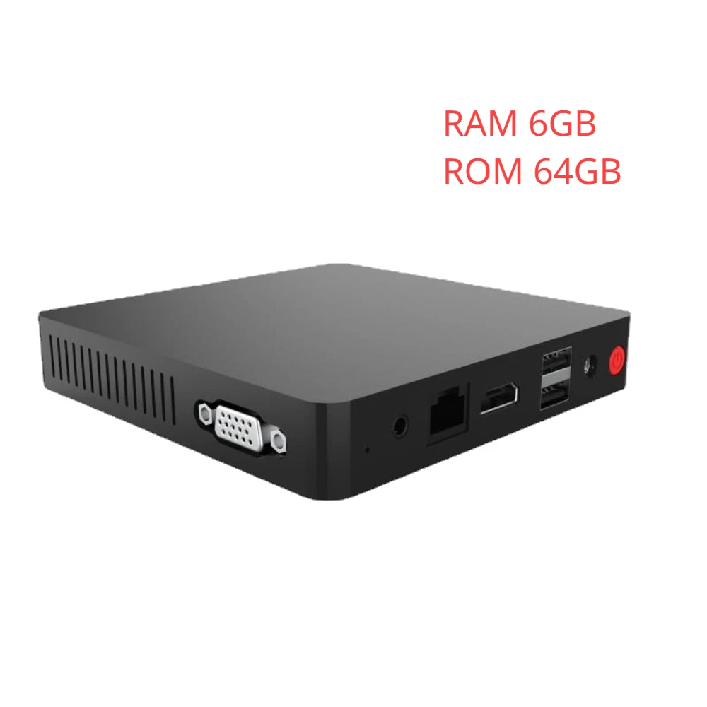 BX Bezwentylatorowy procesor N3350 MINI PC Windows 10 Mini PC 6GB RAM 64GB ROM 2.4G WiFi BT4.0 LAN 1000Mbs 4K HD Biurowy komputer stacjonarny MINI