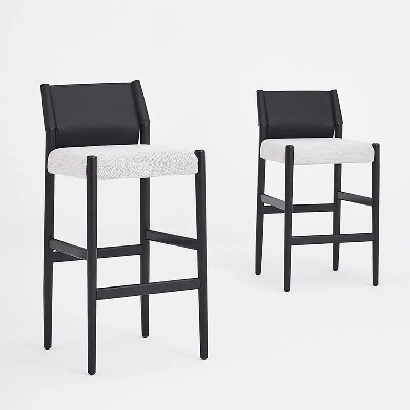 

Nordic solid wood bar chair antique Italian back chair