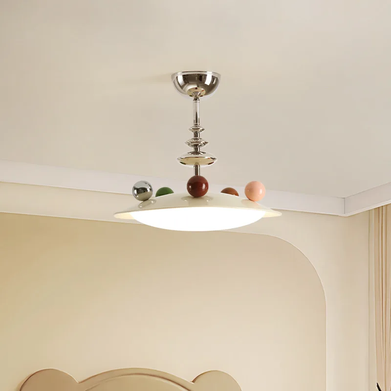 Cream Style Pendant Lights French Antique Style Colored Bean Dopamine Memphis Children's Bedroom Study Parlor LED Ceiling Lamps