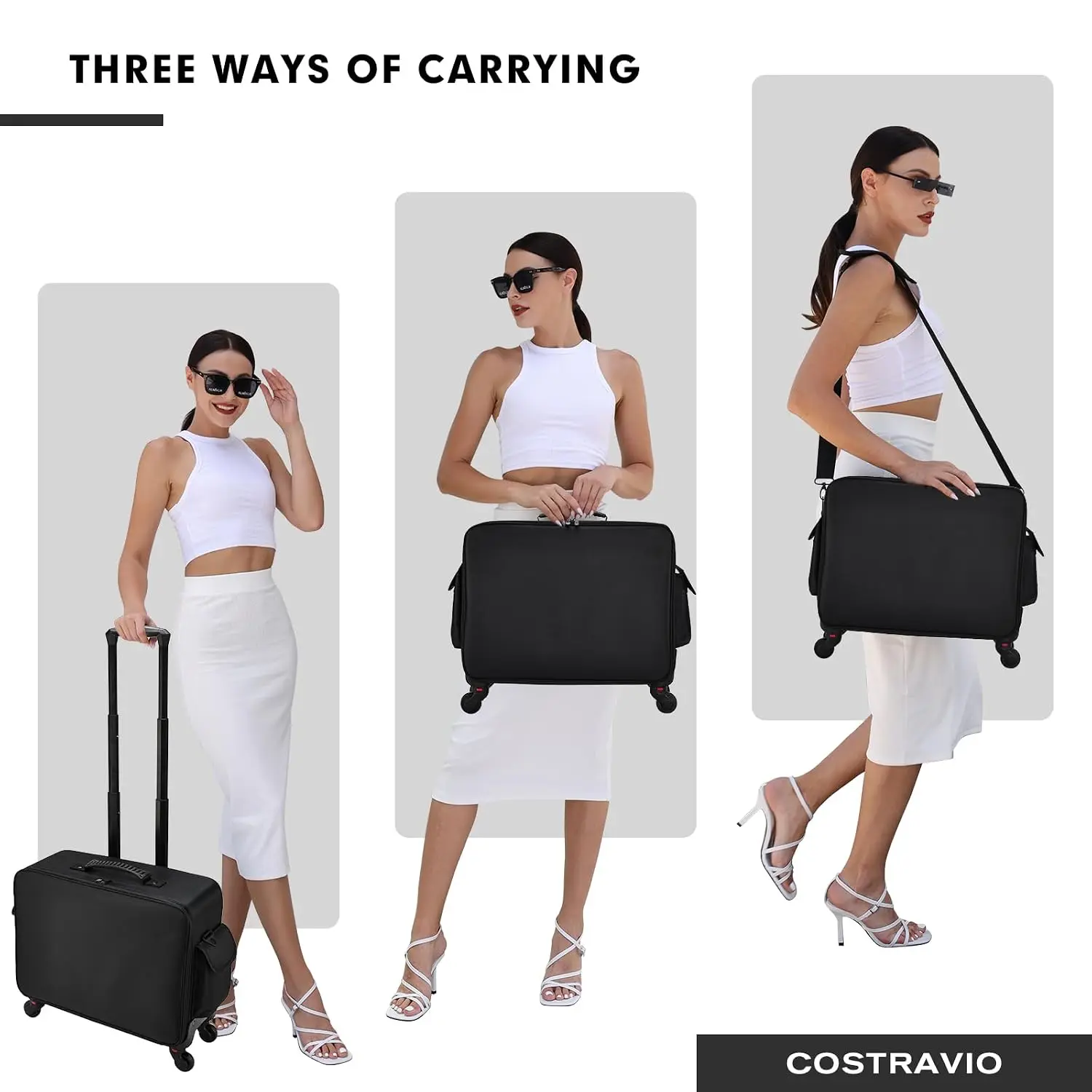 Rolling Makeup Case Wheeled Cosmetology Bag Extra Large Cosmetic Artist Trolley Portable Travel Hairstylist Nail Tech Profession