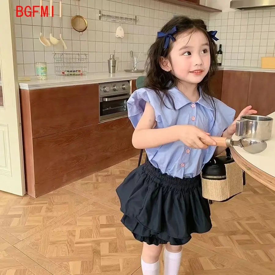 Korean Baby Short Sleeved Shirt + Shorts Sets Summer Children Top and Bottom Kids Outfit Set Fashion Children Clothes Girl 1-5Y