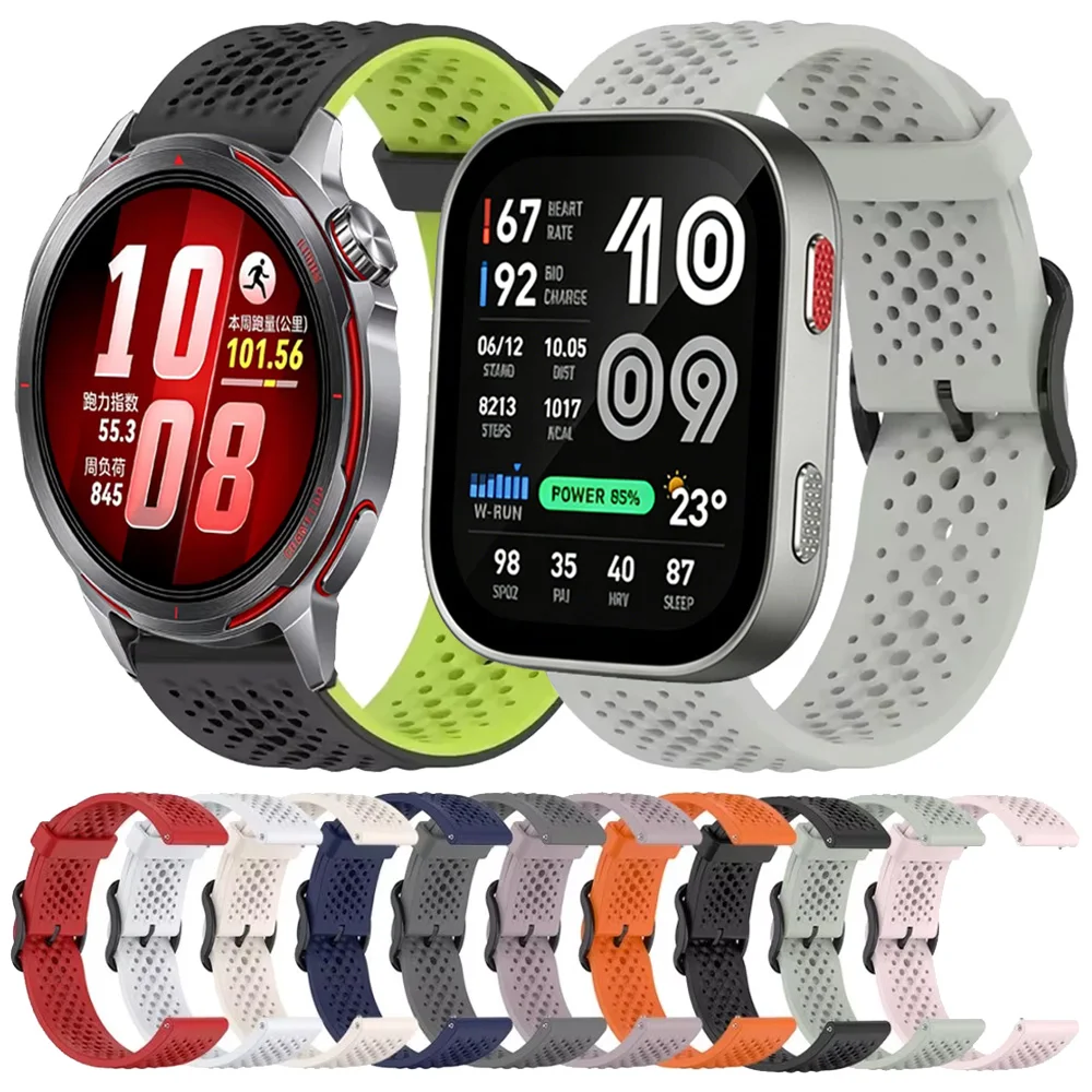 20mm 22mm Silicone Strap For Huawei GT Runner 2/Ultimate 2 Replace Watchband Huawei 6 GT7-6-5 46mm Amazfit Bip 6-5-Max/Balance 3