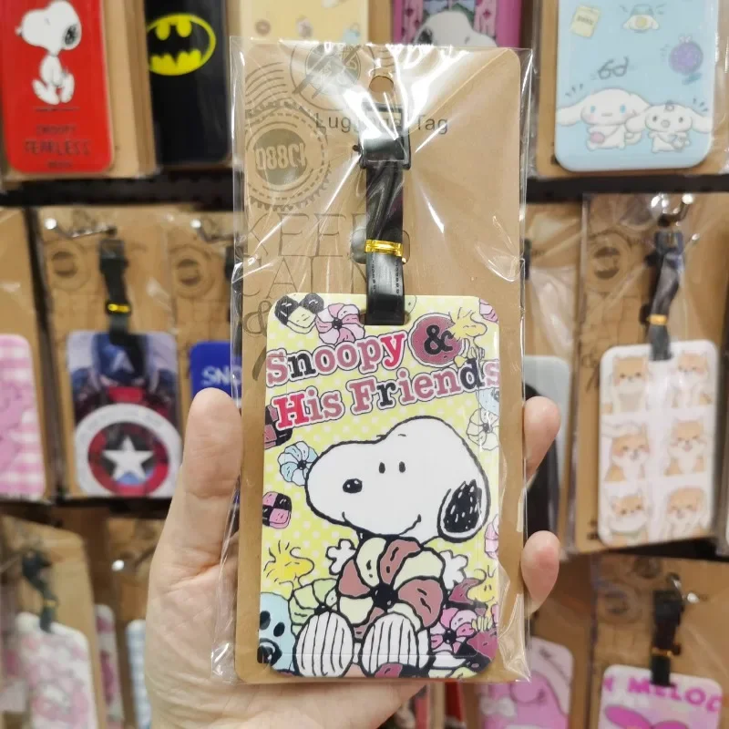 Snoopy Luggage Tag Creative Cartoon Suitcase Pendant Silicone Luggage Name ID Address Label Portable Travel Accessories Label