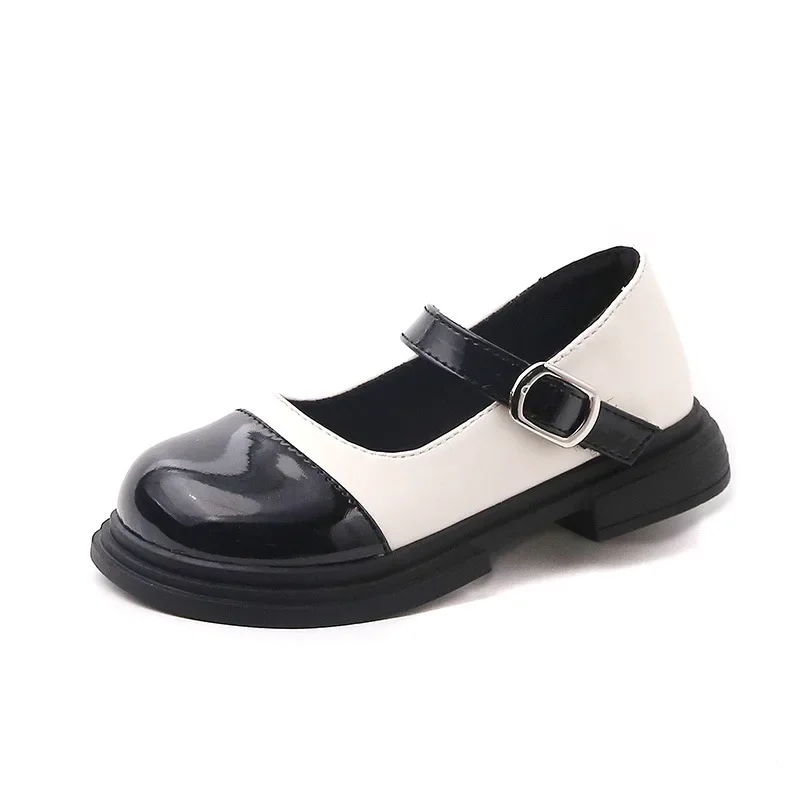 Girls PU Leather Shoes Kids Baby Children Retro School Mary Jane British Platform Oxford Princess Flats 21-35