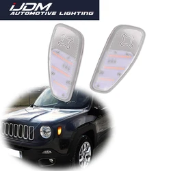 For Jeep Renegade 2015 2016 2017 2018 2019 2020 2021 2022 2023 Amber / White LED Car Front Fender Side Marker Turn Signal Lights
