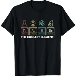 Vintage The Coolest Element Periodic Table Chemist Teacher T-Shirt Men Large Size Casual T Shirts Short Sleeve Tees Tops