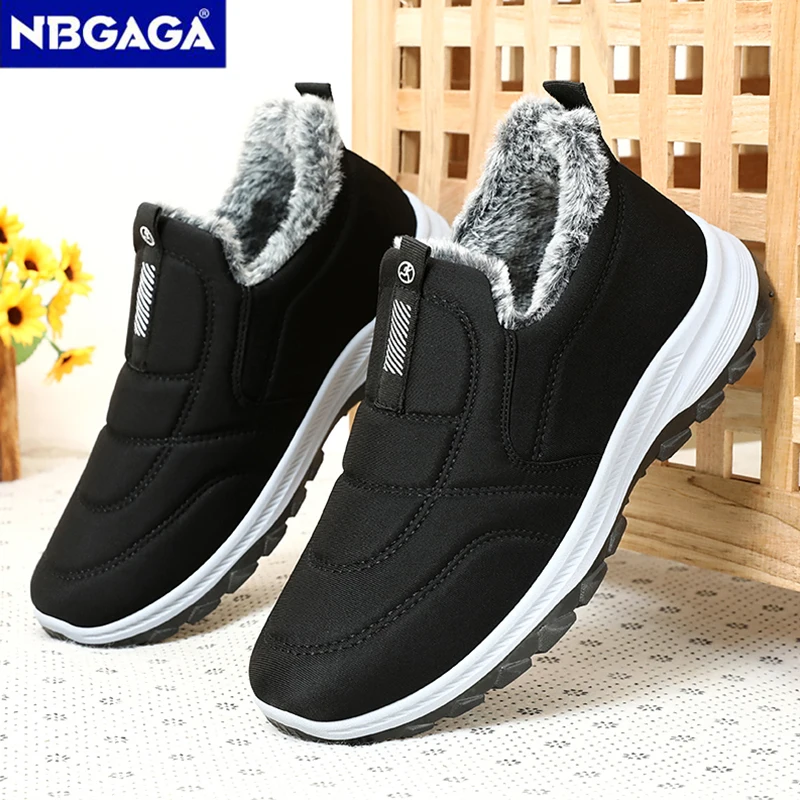 Classic Black Unisex Snow Boots Waterproof Winter Boots for Men & Women Anti-Slip Thermal Plush Lined Ankle Boots Outdoor Hiking