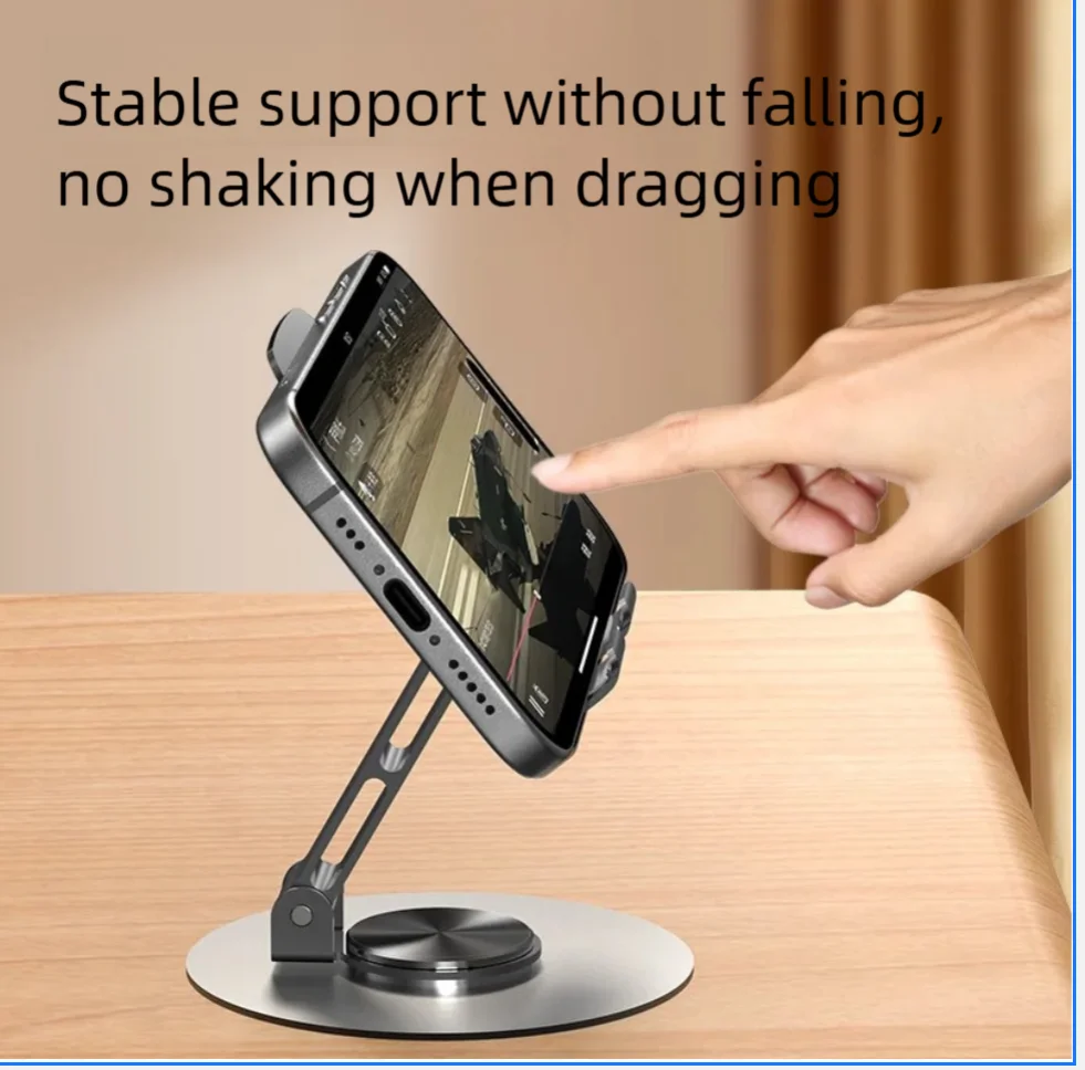 360° Rotating, Stable, Portable, Foldable All-Metal Phone Stand