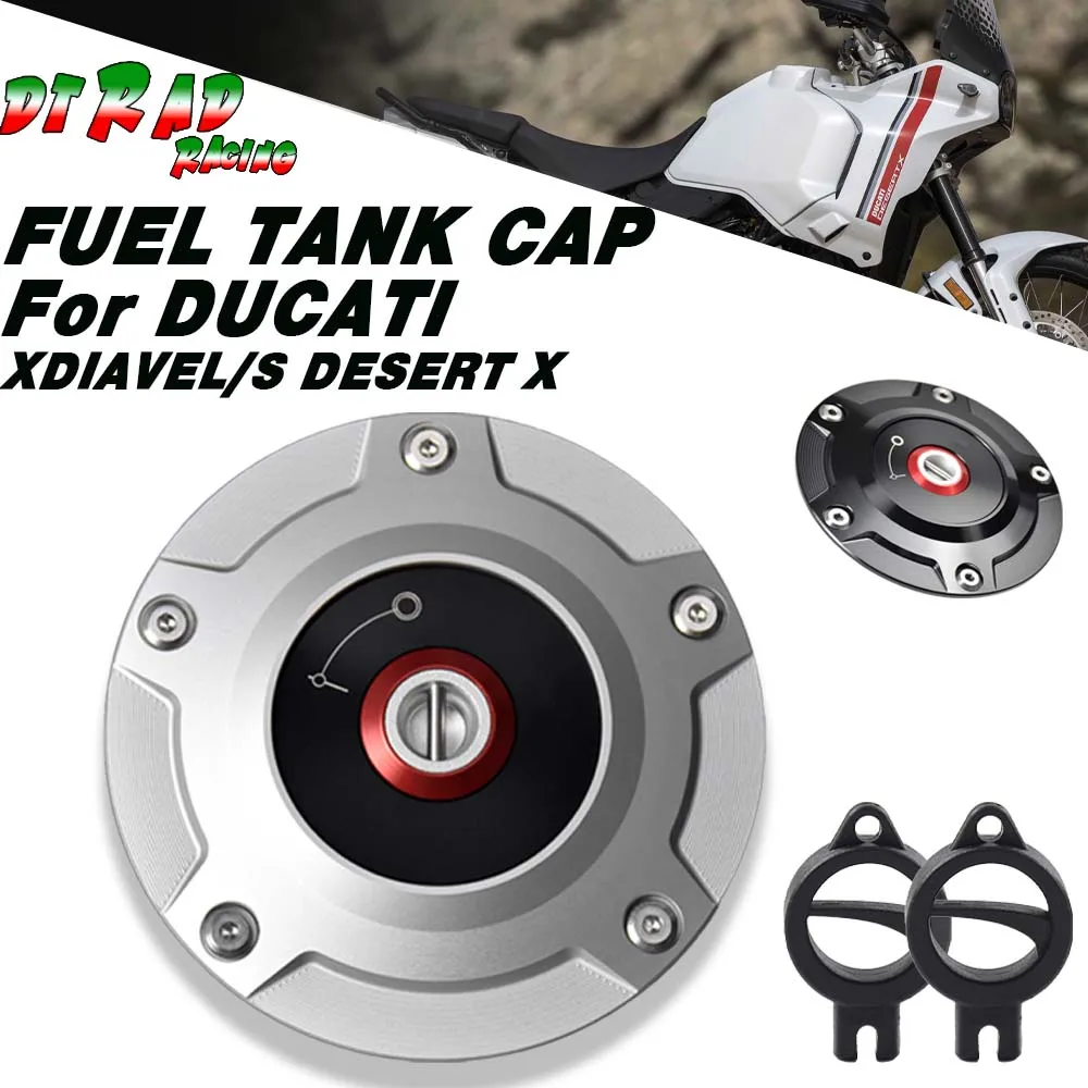 For DUCATI XDIAVEL/S 2016-2023 DESERT X 2022-2023 Key Protection Motorcycle Fuel Filler Cover CNC Air Filter Gasoline Tank Cap