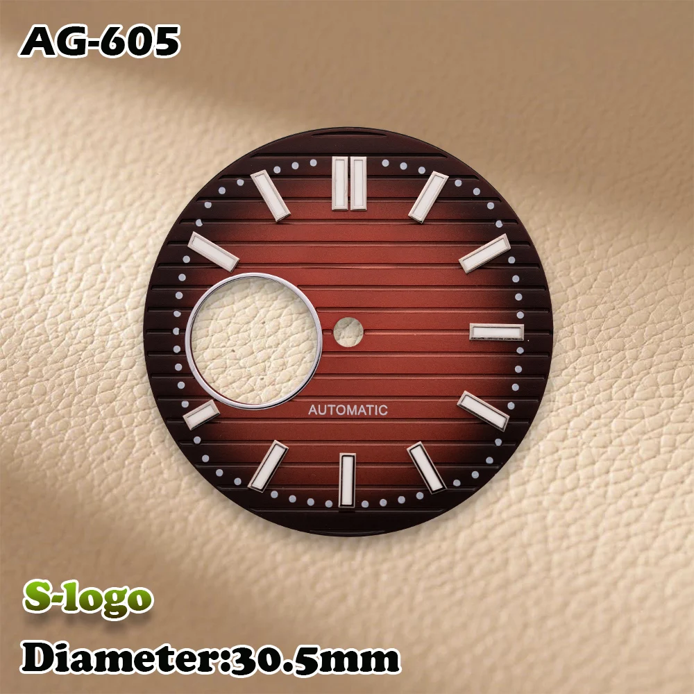 حركة NH38 - قرص مجوف بشعار S مقاس 30.5 مم مع مضيئة باللون الأخضر |   إكسسوارات تعديل الساعات الرجالية