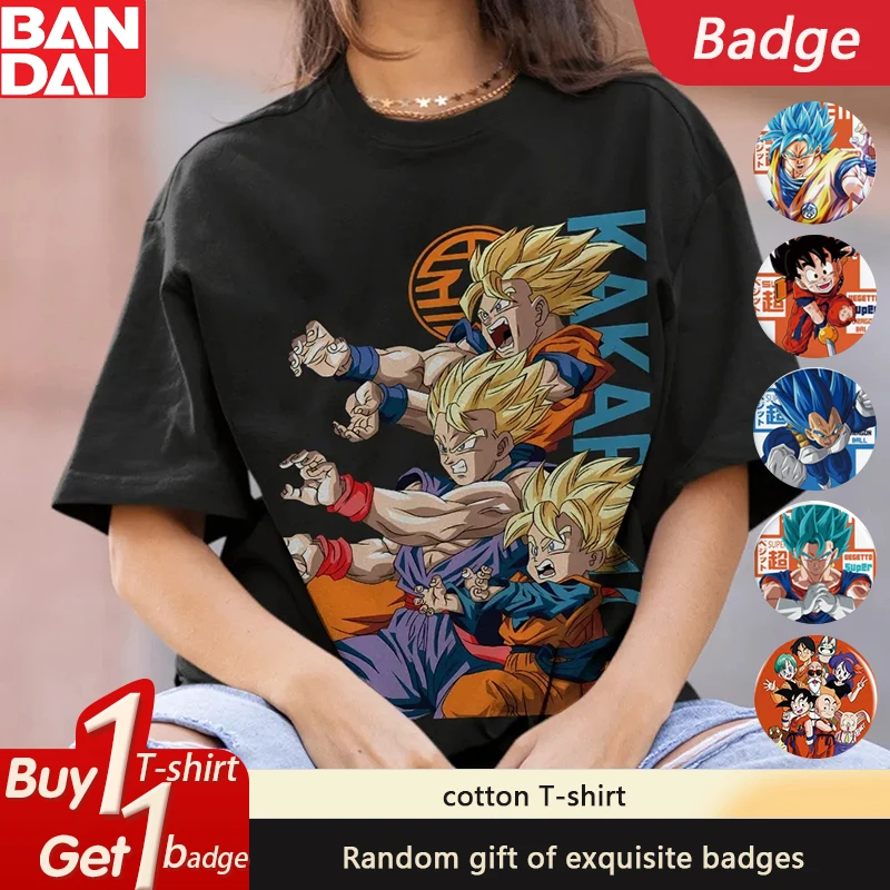 

Dragon Ball Peripheral Printing Wukong Summer Short Sleeve T-Shirt 2025 Classic Nostalgic Anime Men's and Women's Trend T-Shirt