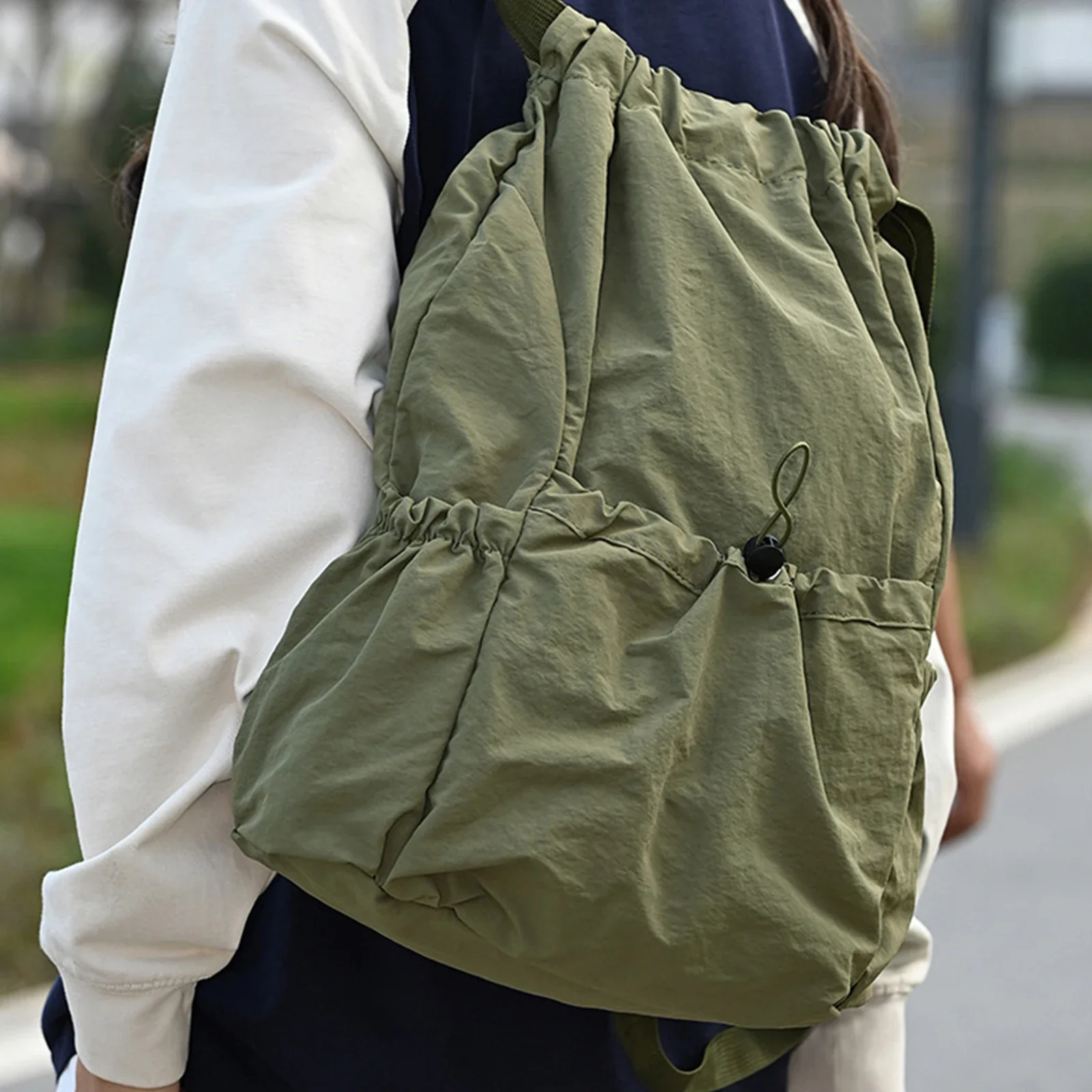 Foldable Drawstring Backpack Large Capacity Waterproof Drawstring Sports Bag Travel Drawstring Backpack Lightweight Fitness Bag