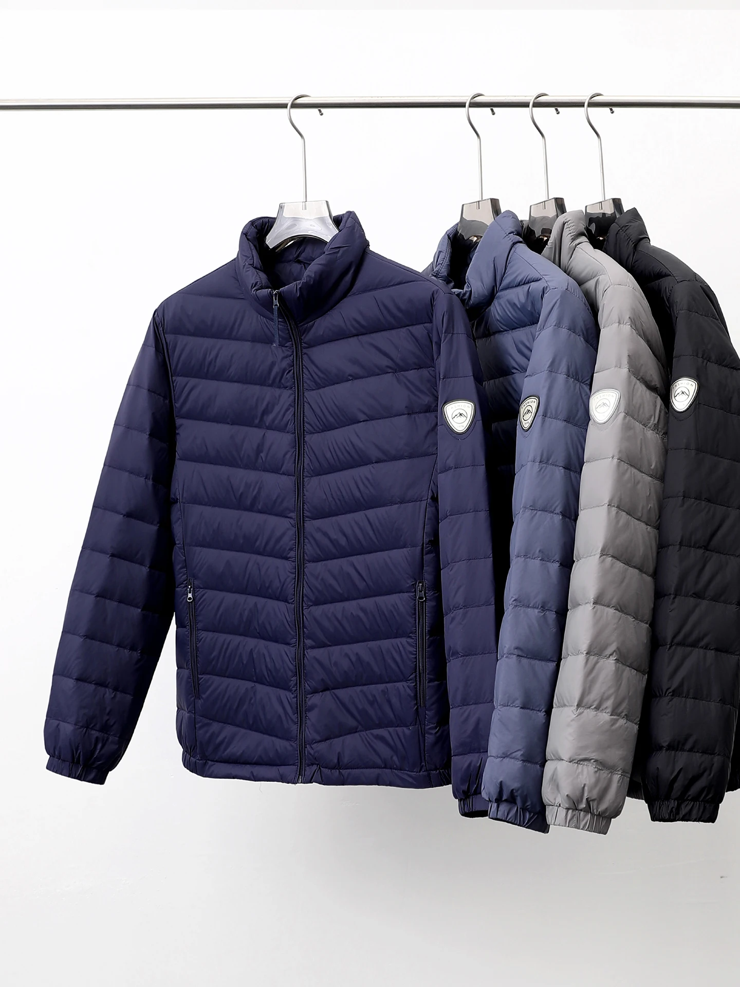 

New 2025 Men's Lightweight ort down Jaet Du Feather Stand Collar Autumn Winter Casual Sle Warmth Zipper ket Ci L...