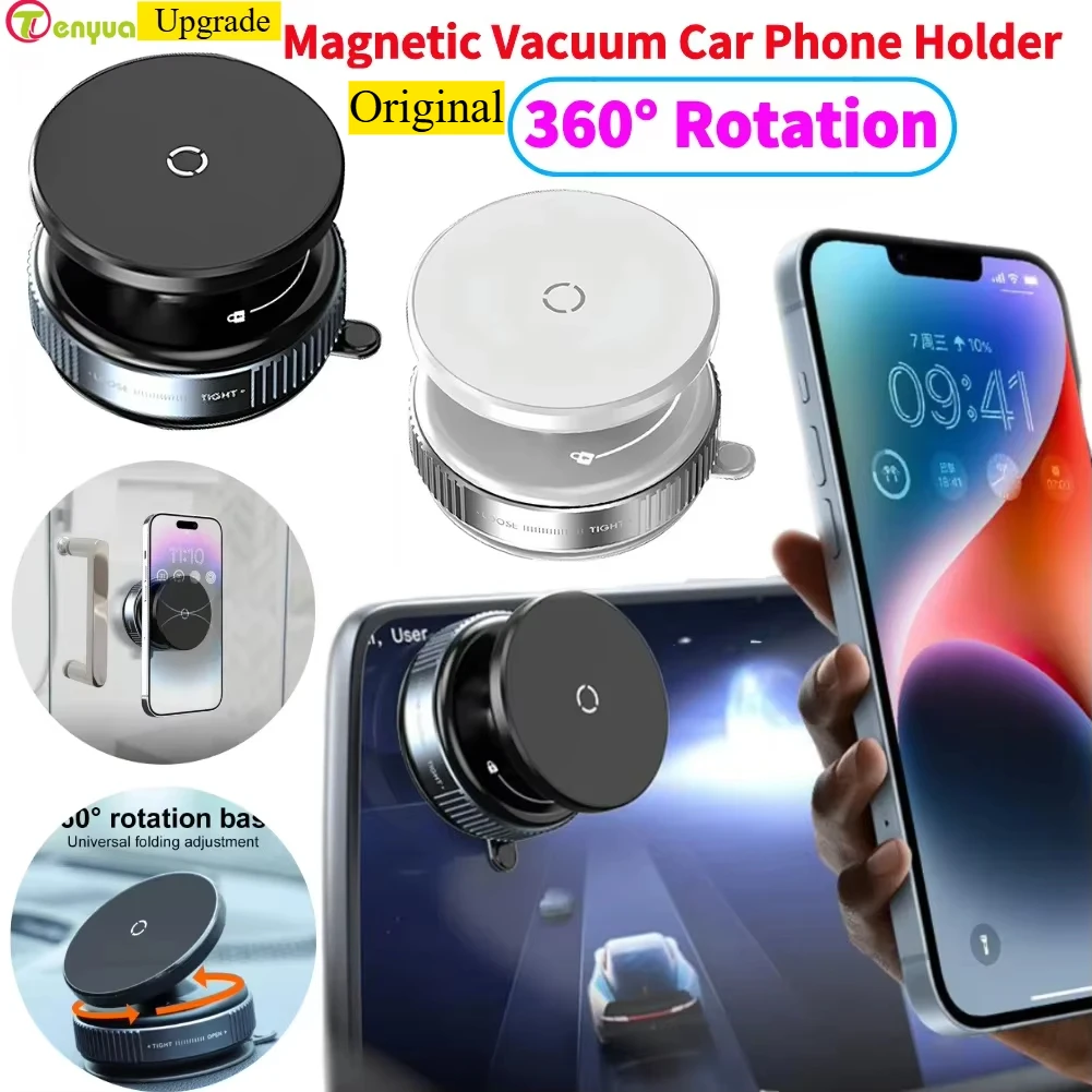 Original For Magsafe Magnetic Vacuum Car Phone Holder 360° Rotation Suction Cup Navigation Bracket for iPhone/Samsung/Xiaomi