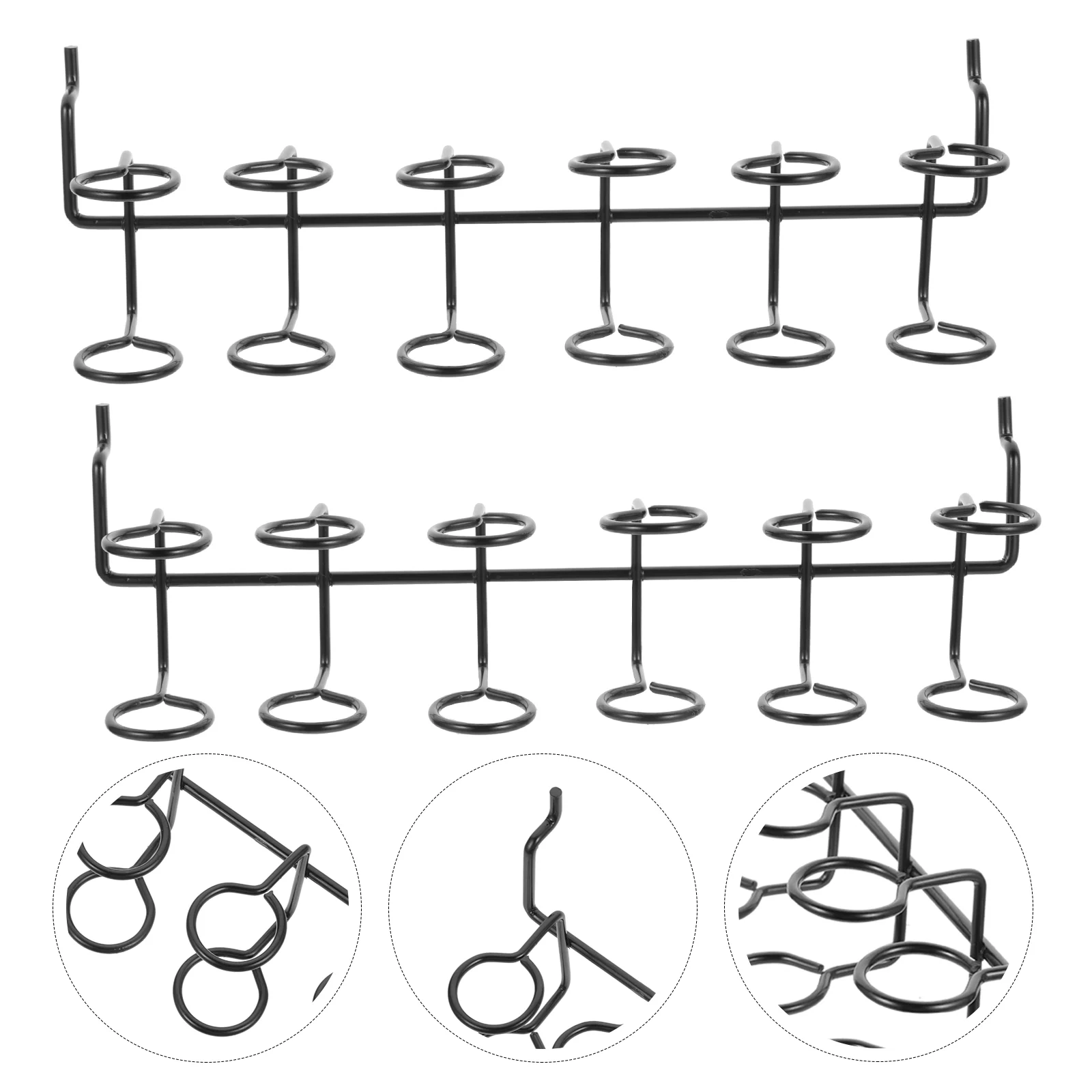 Tablero de clavijas negro, soporte para destornillador, ganchos de herramientas de Metal, organizador de garaje, estantes multianillos, accesorios