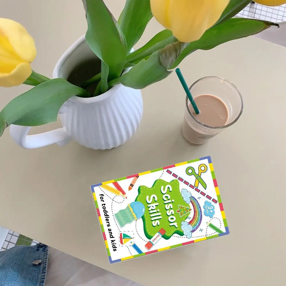 Libro de papel cortado para niños, aprendizaje artístico, artes y manualidades, libro de actividades de corte, álbum de recortes educativo