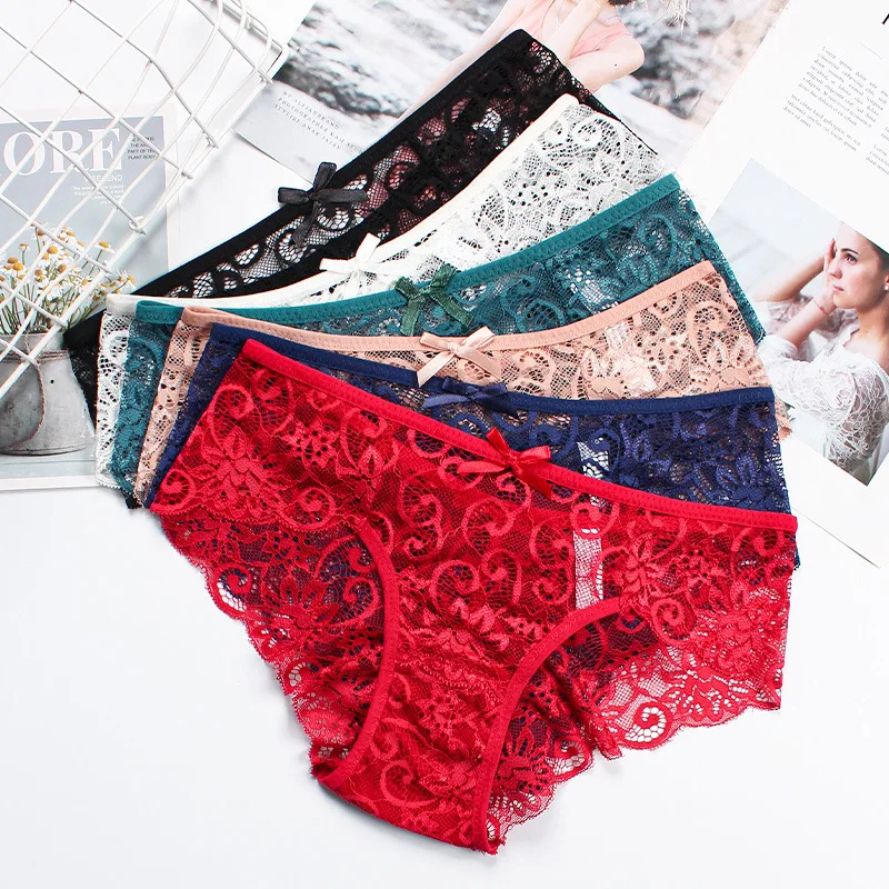 Summer Thin Panties Sexy Hollow Out Women's Lace Seamless Underwear Low Waist Lingerie G-String Breathable Comfort Lady Briefs