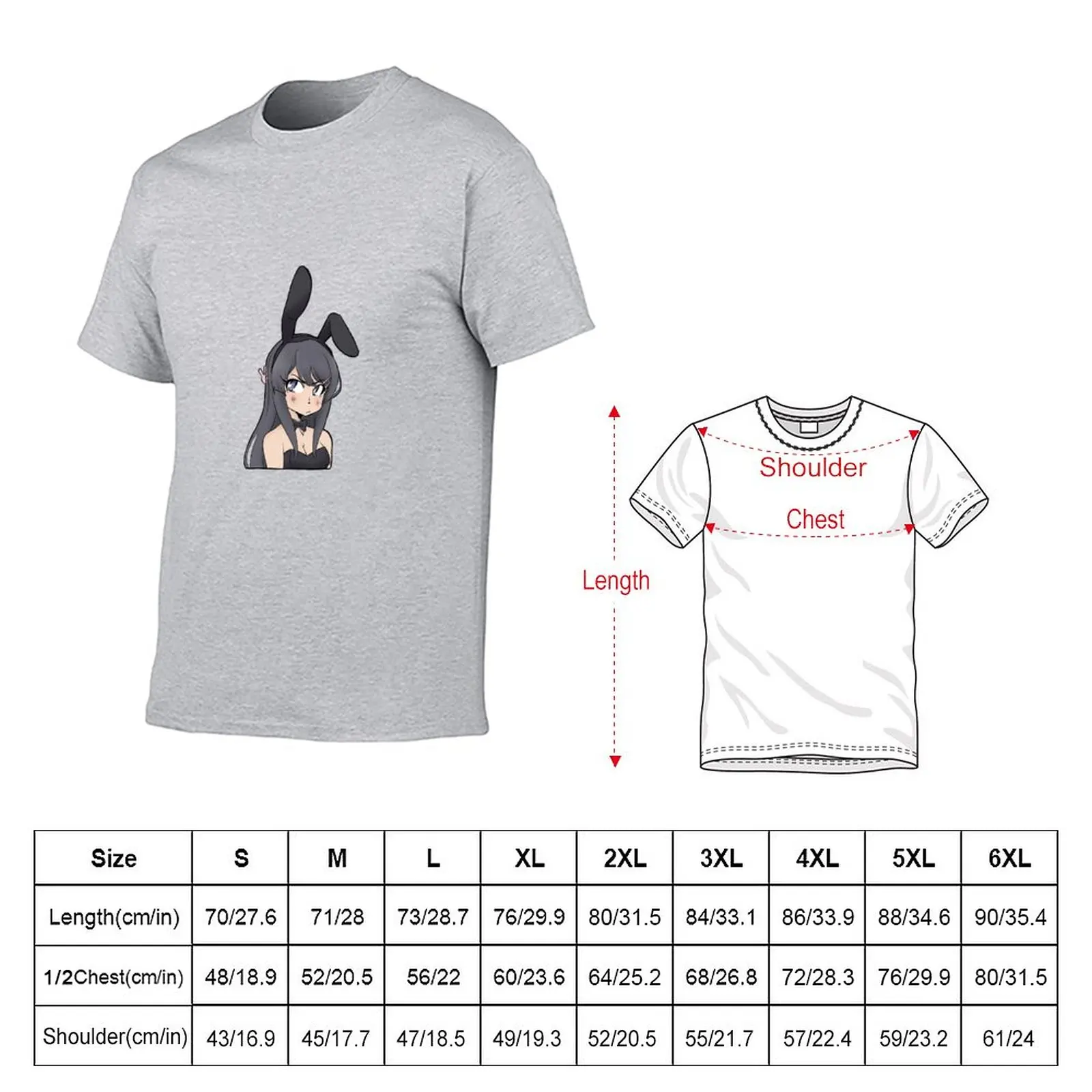 bunny girl senpai T-Shirt vintage blanks Blouse mens white t shirts