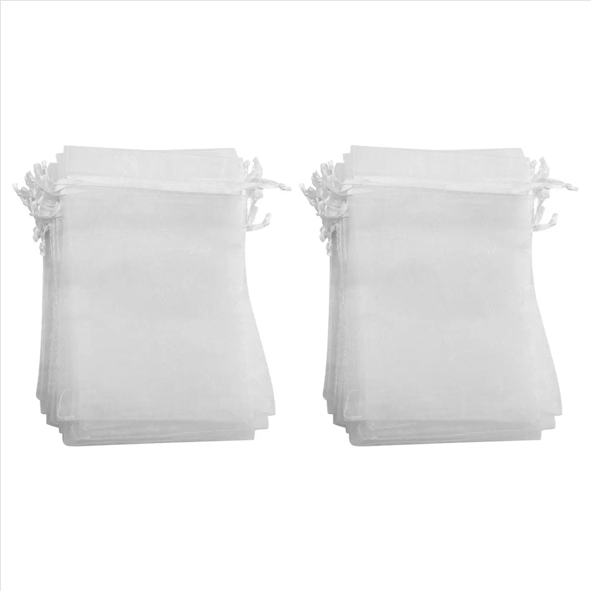 A56K 50 Pieces 4 by 6 Inch Organza Gift Bags Drawstring Jewelry Pouches Wedding Party Favor Bags (White)