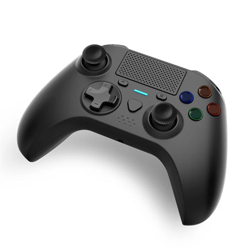 PS4 무선 컨트롤러 콘솔 게임 컨트롤러용 Bluetooth 게임 패드(RGB 듀얼 센스 진동 포함) 블랙