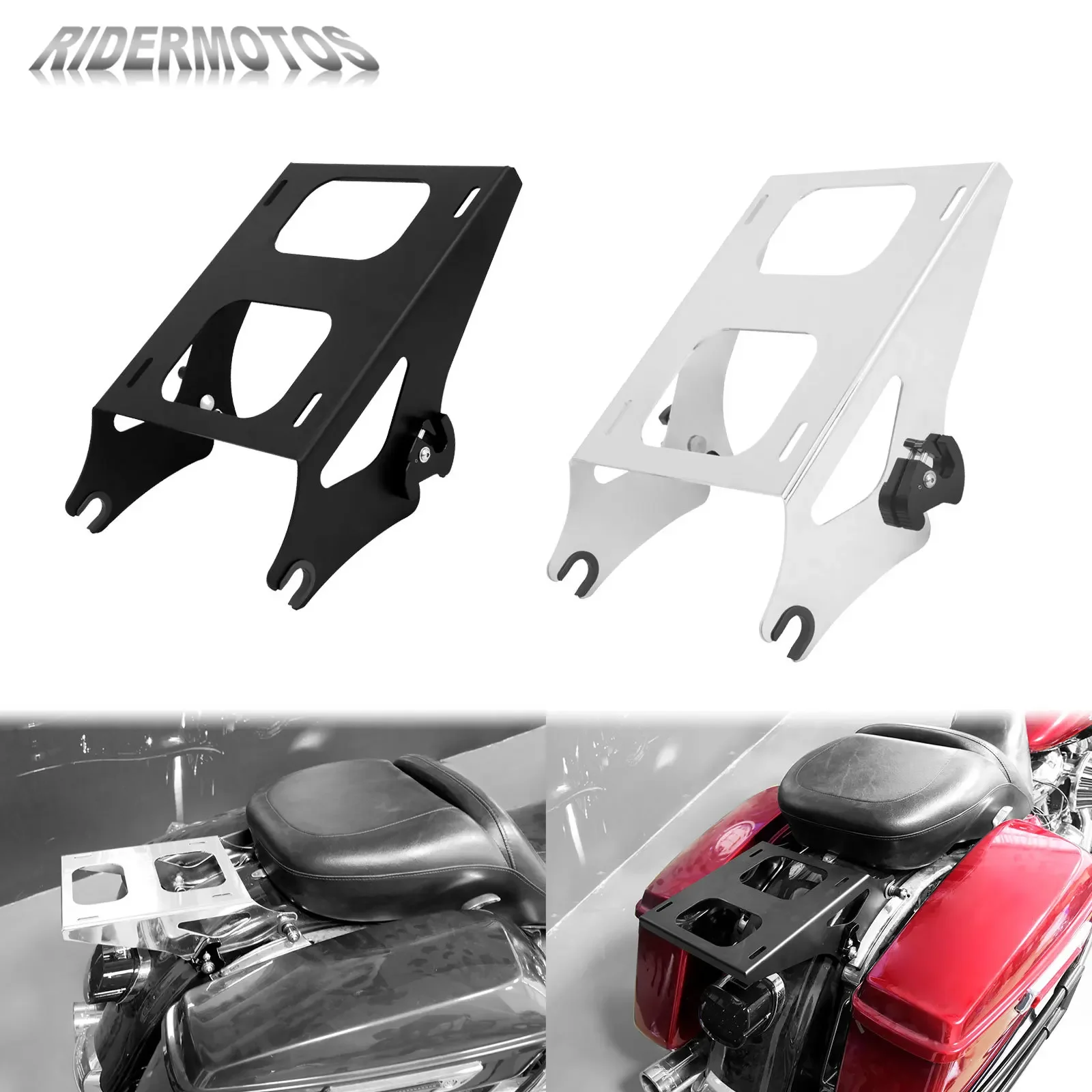 Motorcycle Detachable Luggage Rack 2-Up Mounting Tour Pack Rack For Harley Touring Road Street Glide FLTRX FLHX FLHR CVO 2014-Up