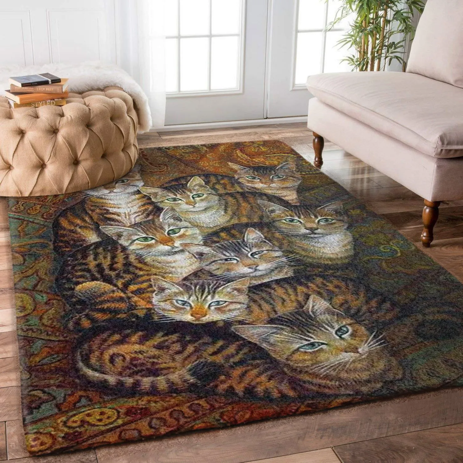 

Cat Rectangle Rug 3D All Over Printed Area Rug Non-slip Mat Dining Room Living Room Soft Bedroom Carpet Love Cat Gift