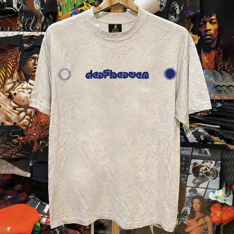 Loose Fit Cotton T-Shirt Unisex Short Sleeve Double Thread UPUPXIA Hero Print Sweat Absorbent round Neck Casual Summer Top