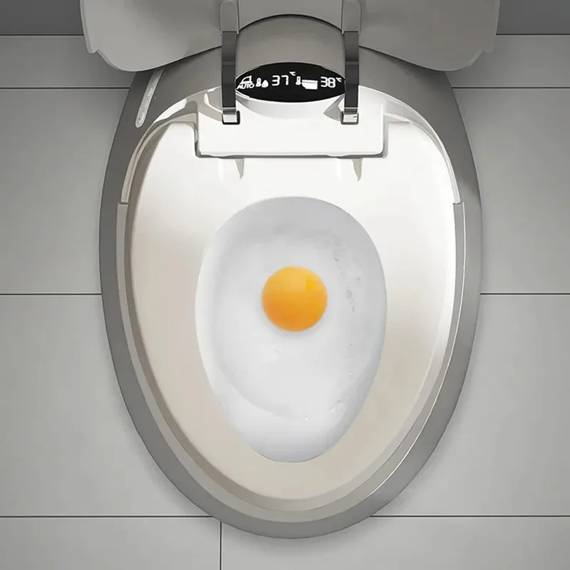 Intelligent One-Piece Egg Shape Automatic Round Smart Ceramic Toilet Bowl New Design Bathroom Sanitary Ware Set Luxury Toilet