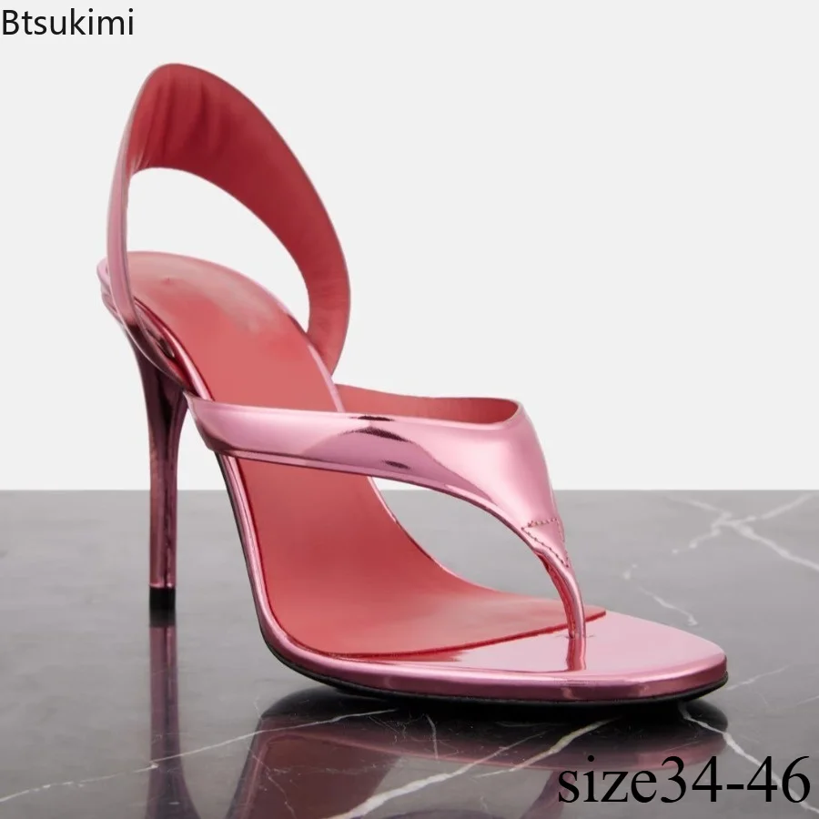 Ladies' Sexy Round Toe High-heeled Sandals with Clipped Toes and Exposed Toes Comfortable Hollow Out Back Flip Flops High Heels
