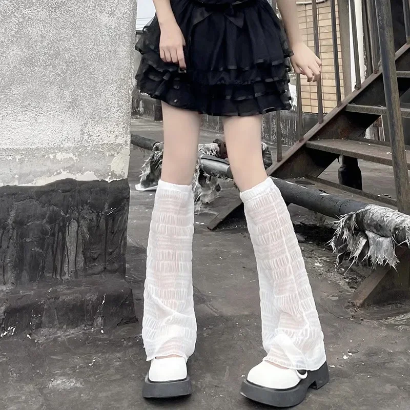 Y2k Leg Warmers JK Japanese Style Mesh Lace Socks Stockings Women Lolita Girls Kawaii Cute Knee Socks Leg Warmer Sun Protection