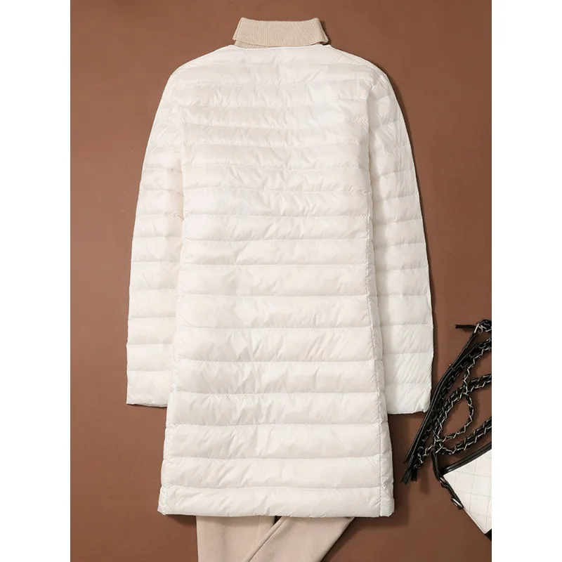 Women Solid Puffer 2026 New Autumn Winter O-Neck Female Thin Duck Down Jackets Portable Women Windproof Puffer Parkas