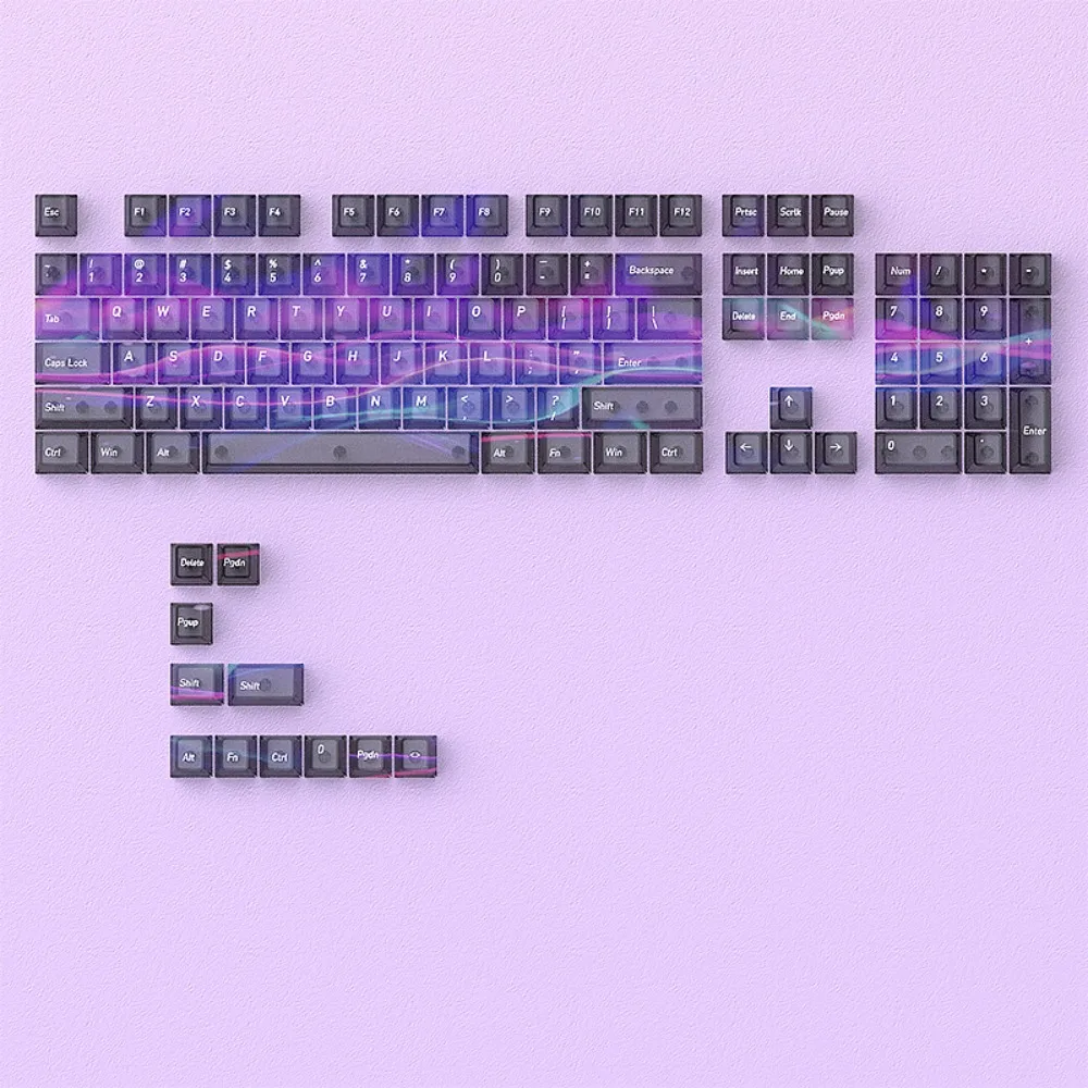 

115 Key Symphony Crystal Theme Keycap Cherry Height PC Transparent Material Sublimation Keycap DIY Mechanical Keyboard