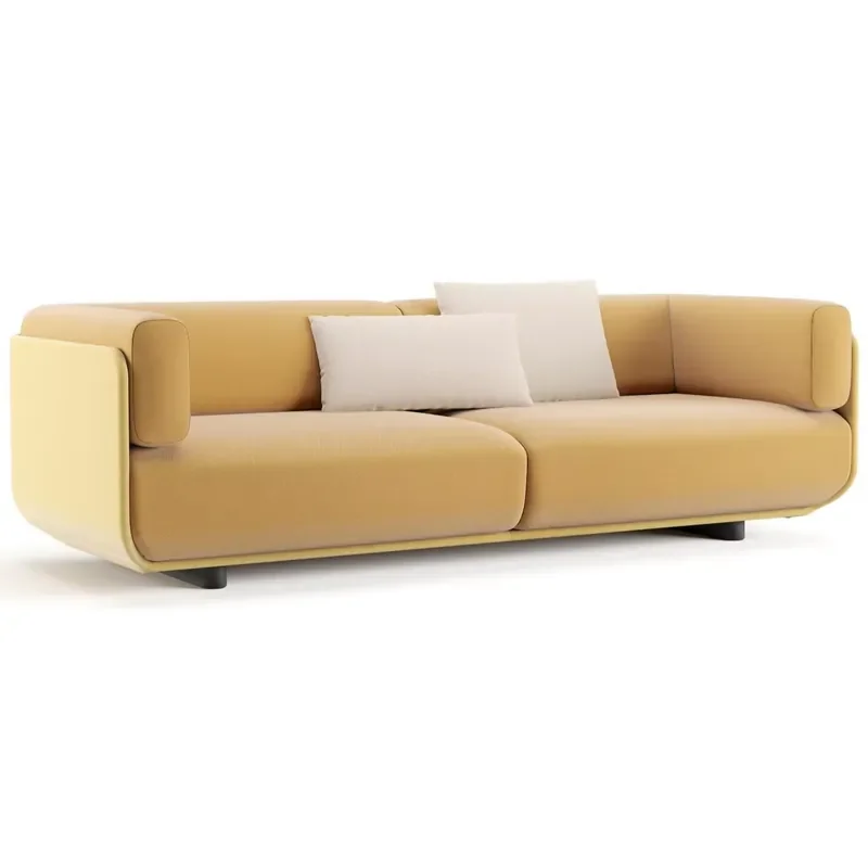 #New Designer Creative Contrasting Color Casual L Shape Modern Simple Style Cat Scratch Fabric Three Seater Sofa