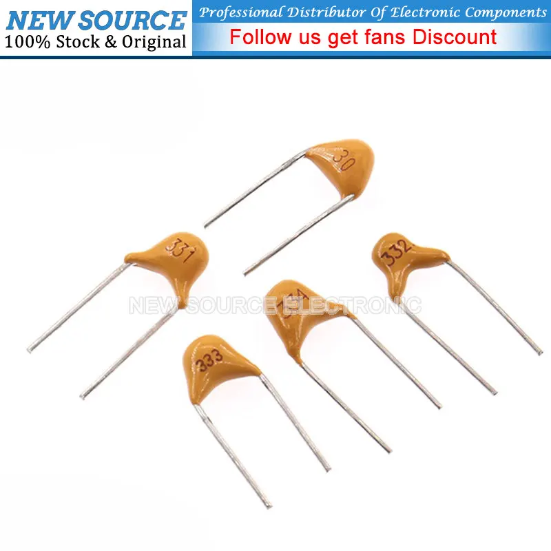 100pcs 50V Monolithic Ceramic Capacitor 22PF 47NF 220NF 1NF 4.7UF 1UF 100NF 330NF 0.1UF 102 104 105 106 103 473 334 2.2 Nf Pf Uf