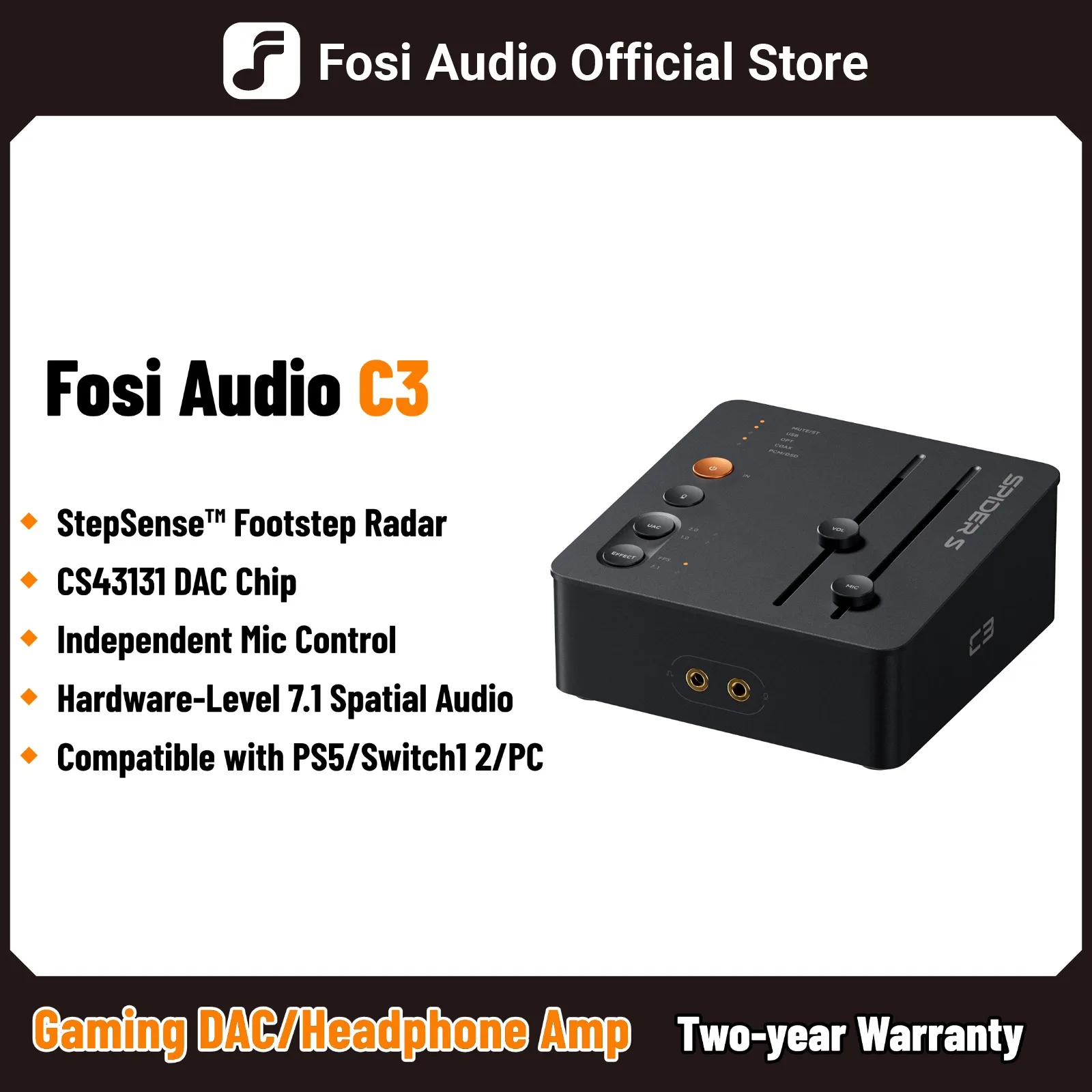 Tarjeta de sonido externa para juegos Fosi Audio C3 USB Xmos Xu316 CS43131, amplificador DAC para auriculares para PC/PS5/FPS Gamer