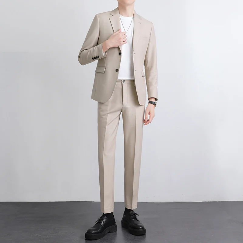 

P-38 High-grade suit for men Korean style casual slim jacket Spring and autumn trend single top groomsmen suit youth dress