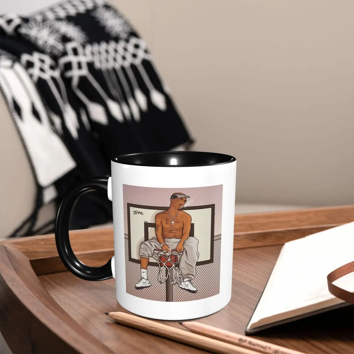 Rapper Tupac 2PAC Hip Hop Mug Funny Ceramic Coffee Cups Tea Mugs Milk Cup Drinkware Gifts for Woman Man