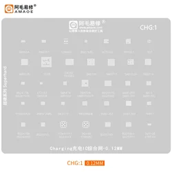 AMAOE CHG1 Charging Reballing Stencil for Charger IC SM5504 SM5502 SM5414 SM5701 SM5720 SM5713 SM5714 SM5703A S518 S612 358s