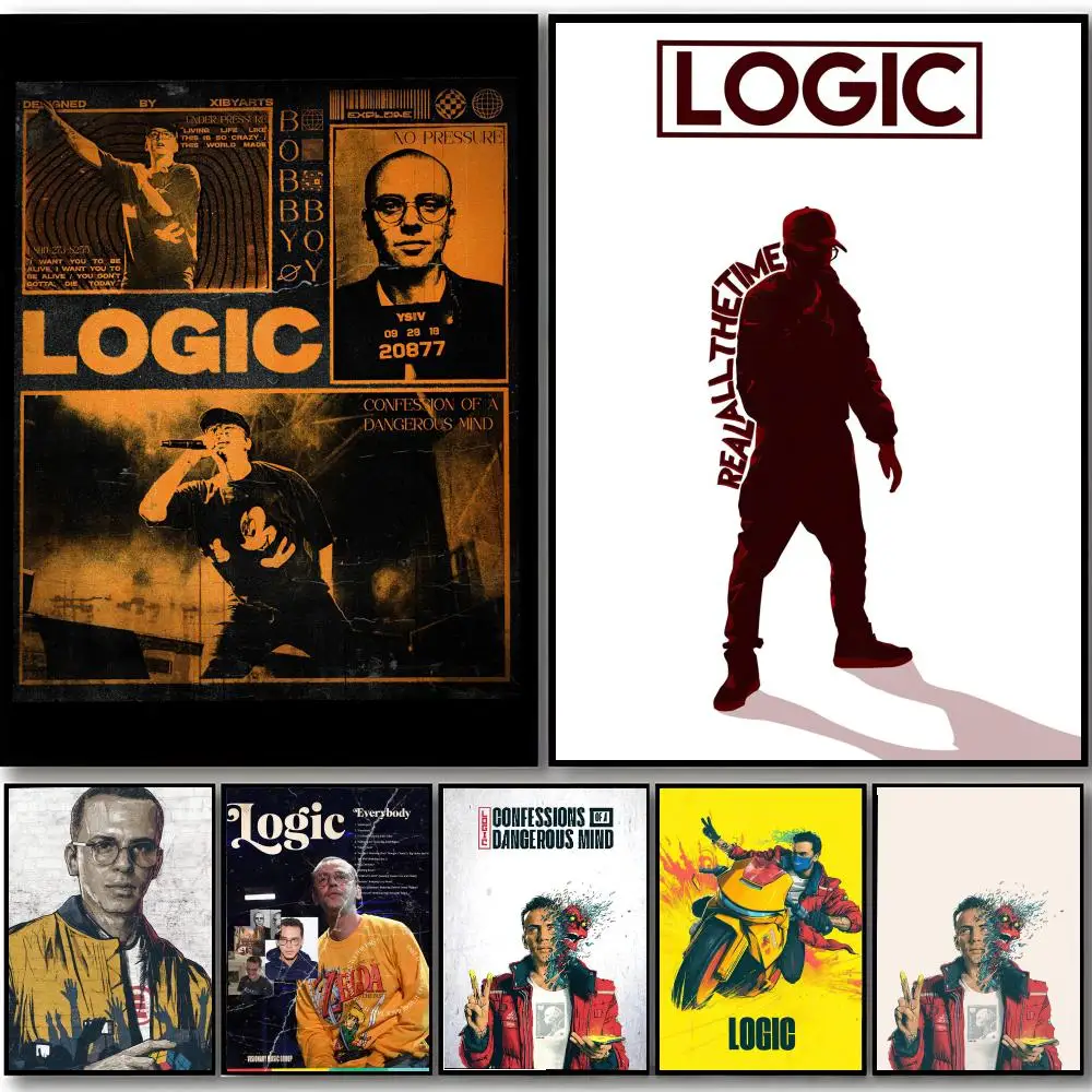Clever Witty Rapper singer L-Logic Poster HD art sticky wall waterproof home bedroom bar aesthetic decoration