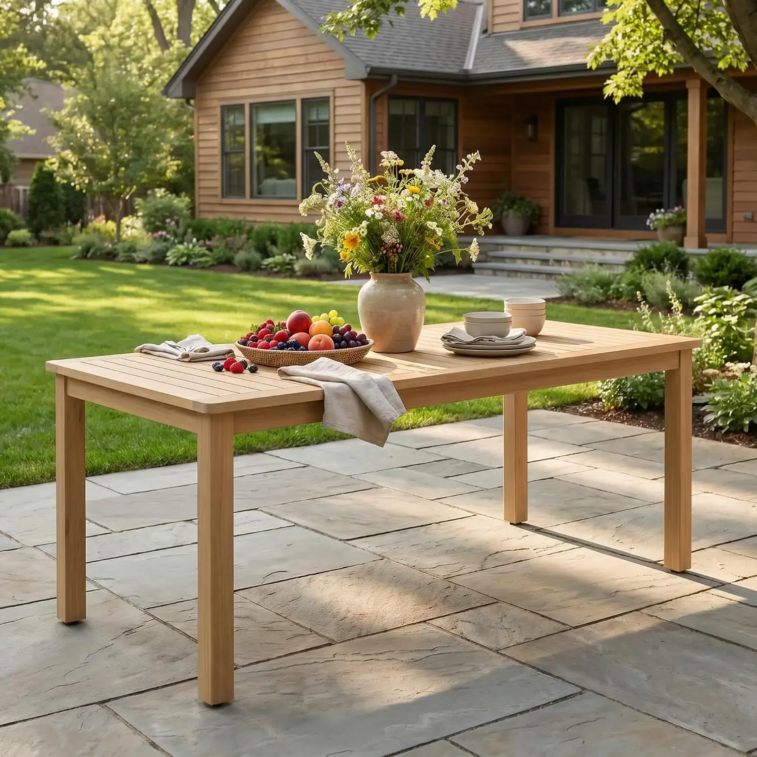 USA StockAcacia Outdoor Dining Table, 69