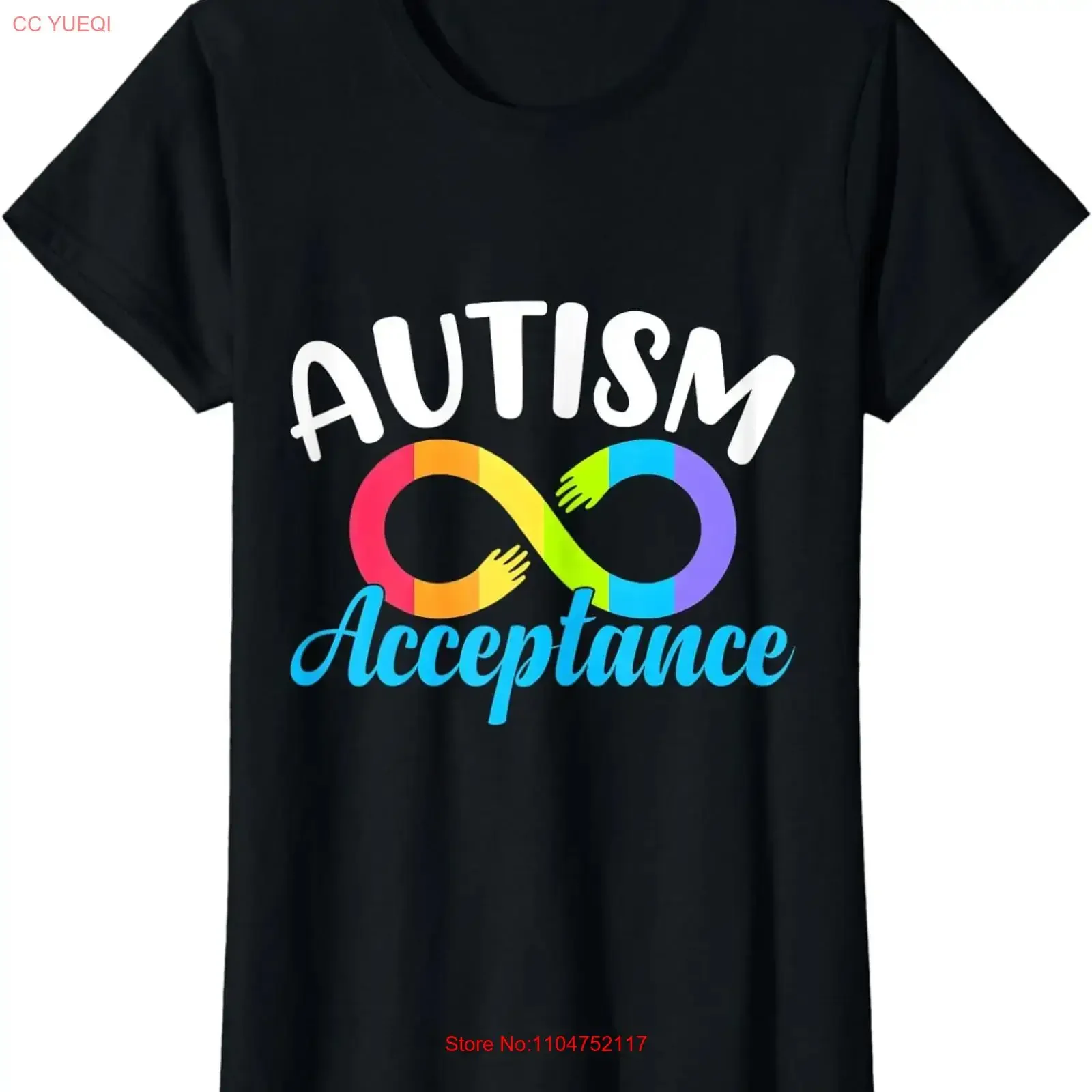 Autism Red Instead Acceptance Not Awareness Ladies' Crewneck T Shirt long or short sleeves vintage Washed homme Unisex graphic