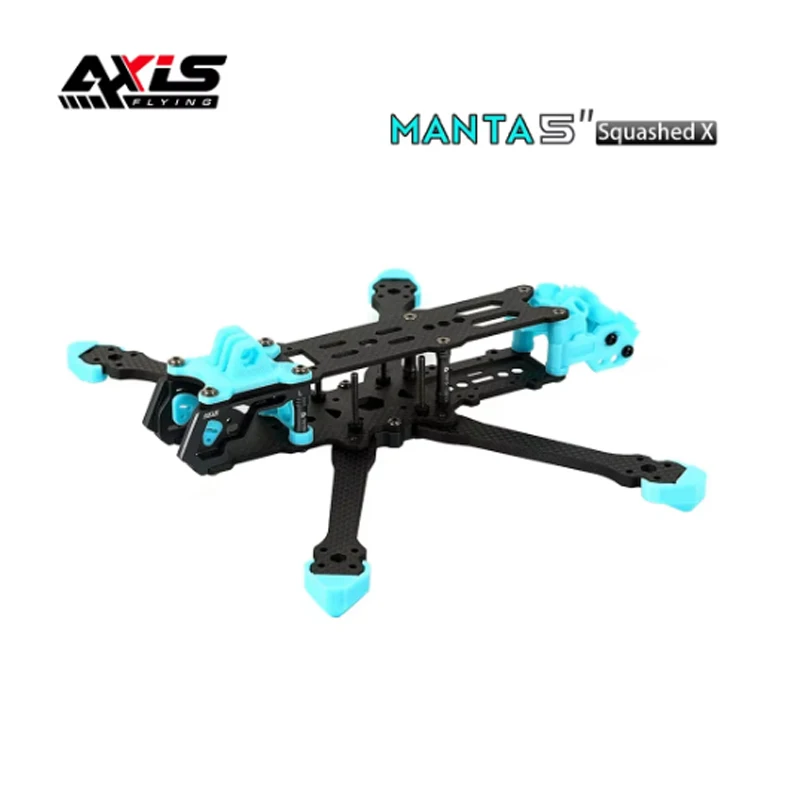 Axisflying MANTA 5 inch Carbon Fiber Squashed X Frame Kits 238mm Wheelbase 5mm Arm Thickness for RC FPV 5inch Freestyle Drone