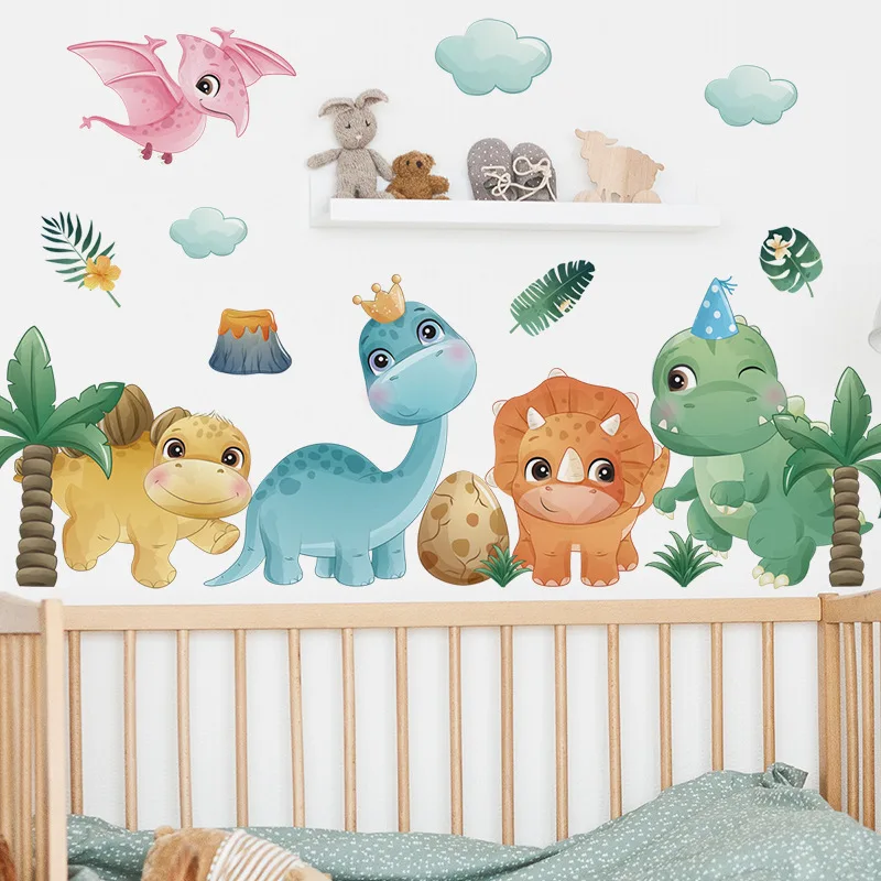 

Cartoon Wall Sticker For Children Jurassic Dinosaur PVC Room Decor Stickers Home Decoration Accessories Self-Adhesive Wallpaper