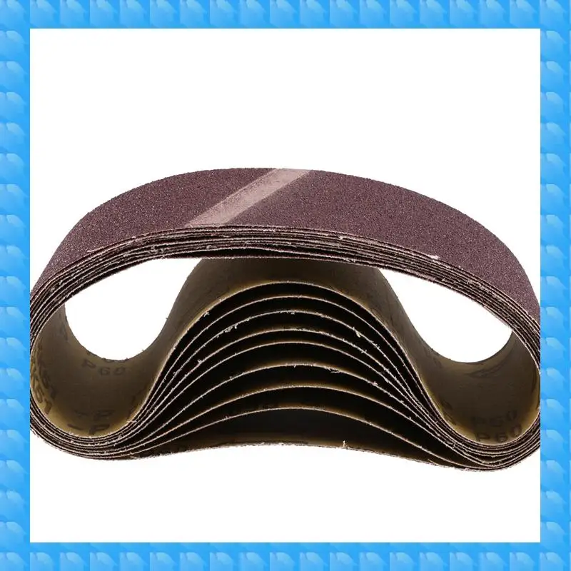 

ETRT 10PCS 75X533mm Sanding Belts Aluminum Oxide 3X21in Abrasive Belts P60