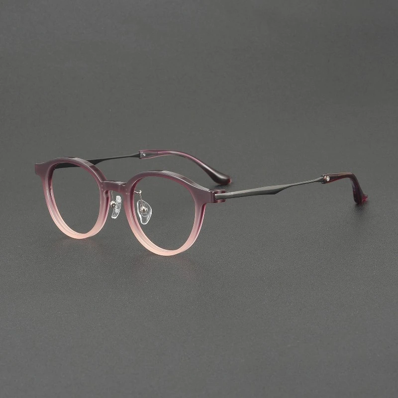 

Top Grade Handmade OTW6046 Titanium Female Glasses Frame Anti Blue Light Japanese Round Acetate Women for Reading Myopia Eyewear