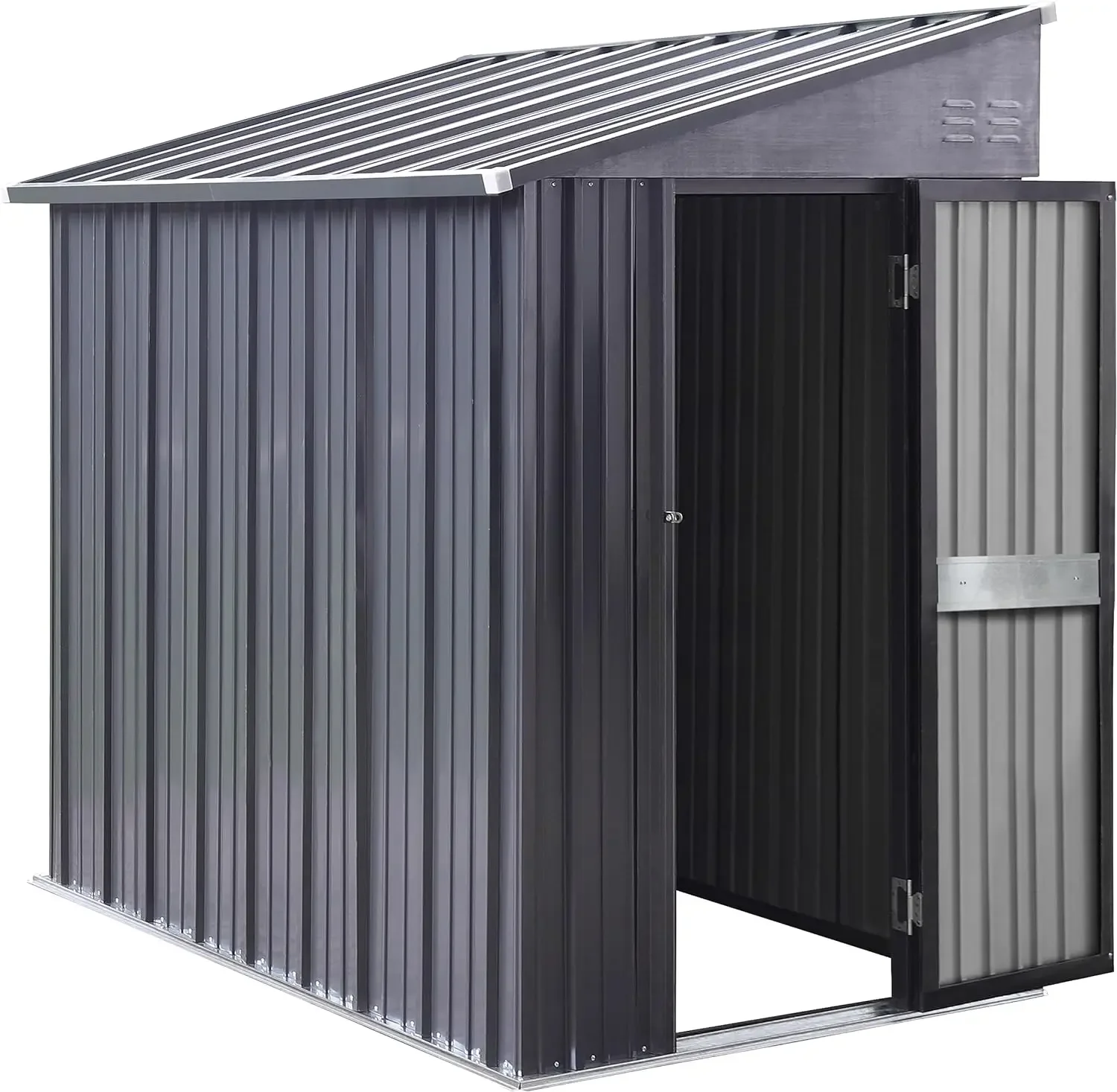 Outdoor Storage Shed,Lean-to Shed Kit with Thickened Galvanized Steel,Small Metal Shed with Lockable Door,Patio Garden Tool Shed