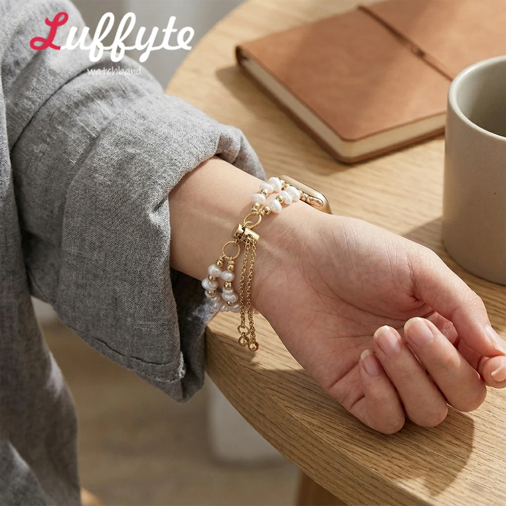 Elegantes Schmuck-Perlenarmband für iWatch 38-49mm, für Apple Watch Series 1-11 Ultra SE, neues modisches Armband