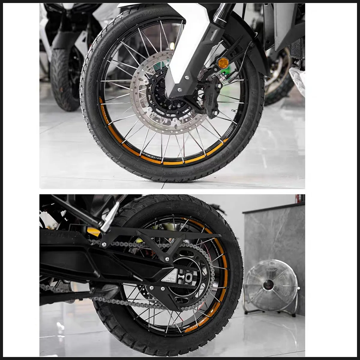 6 in 1 Motorcycle Sticker for ZONTES 368G 2024 Handguard Chain Guard Fuel Tank Wheel Rim Headlight Eye Decor Accessories Decal