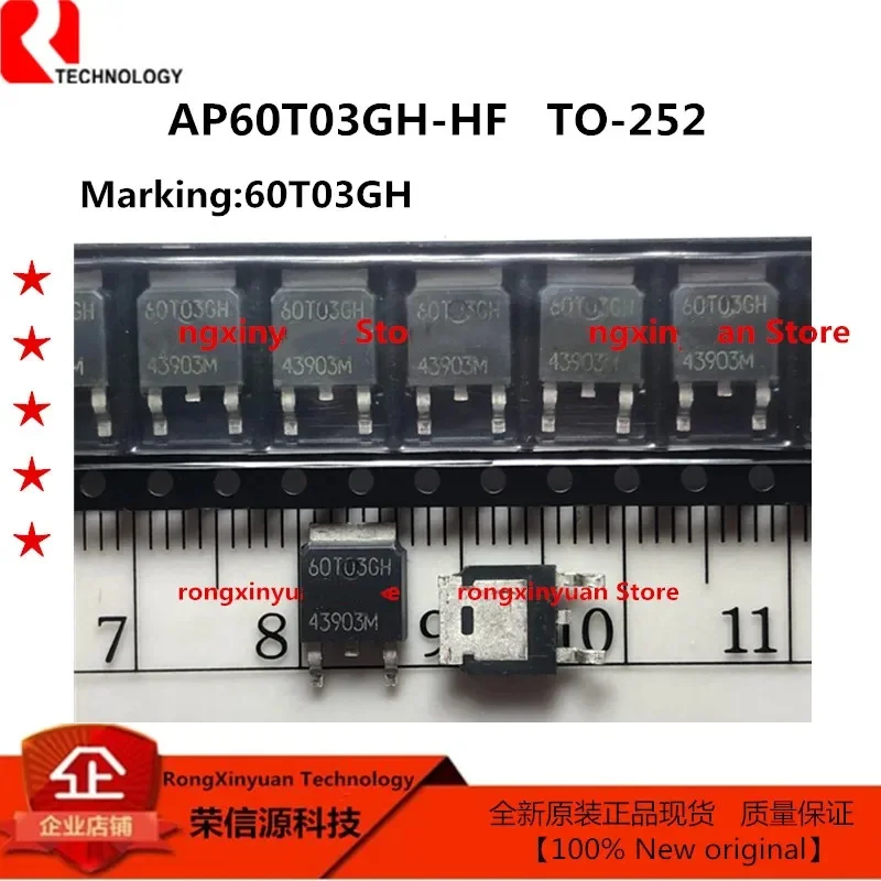 

20 pcs/lot AP60T03GH-HF AP60T03GH AP60T03 60T03GH AP60T03GH AP60T03H TO-252 MOSFET-N 45A/30V 100% New Original