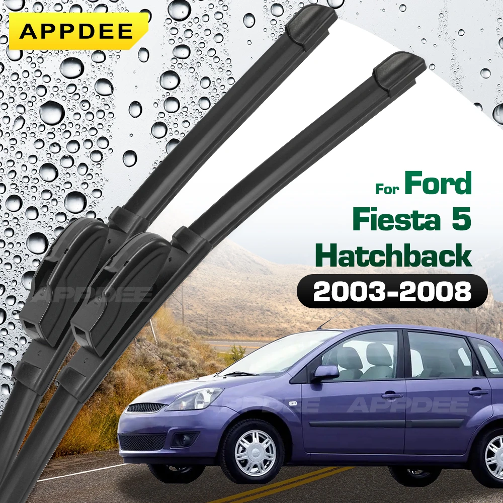 

APPDEE For Ford Fiesta 5 Hatchback 2003-2008 Silicone & Rubber Wiper Front Wiper Blades Windshield Windscreen Window Brushes